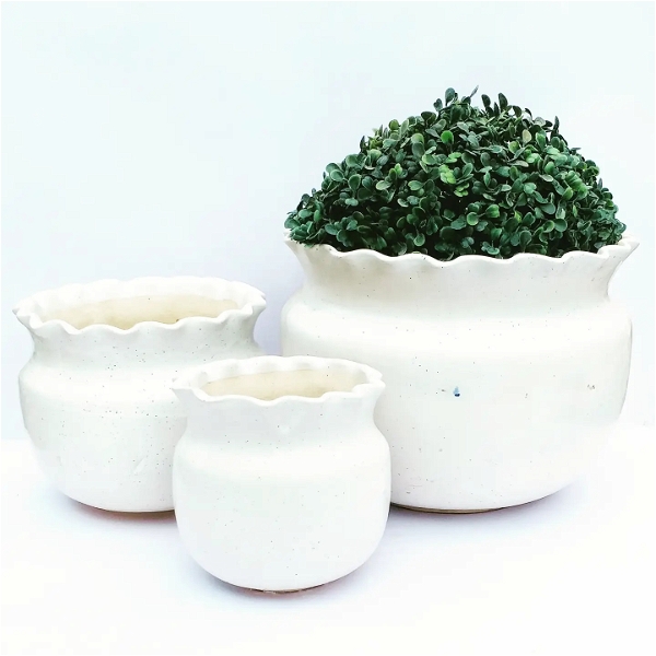 Ceramic Planters Pots Set (SCI - 464) - H- 10,6,5 W- 10,6,5 Inches, SCI - 464
