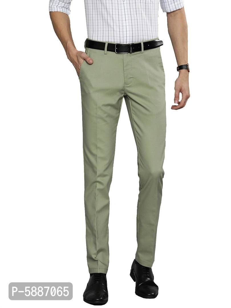Buy MANQ Men Green Smart Slim Fit Solid Formal Trousers  Trousers for Men  10777794  Myntra