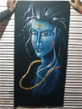 Peaceful Shiva Neon Glowing Painting In Neon Lighting Peace Mood ON