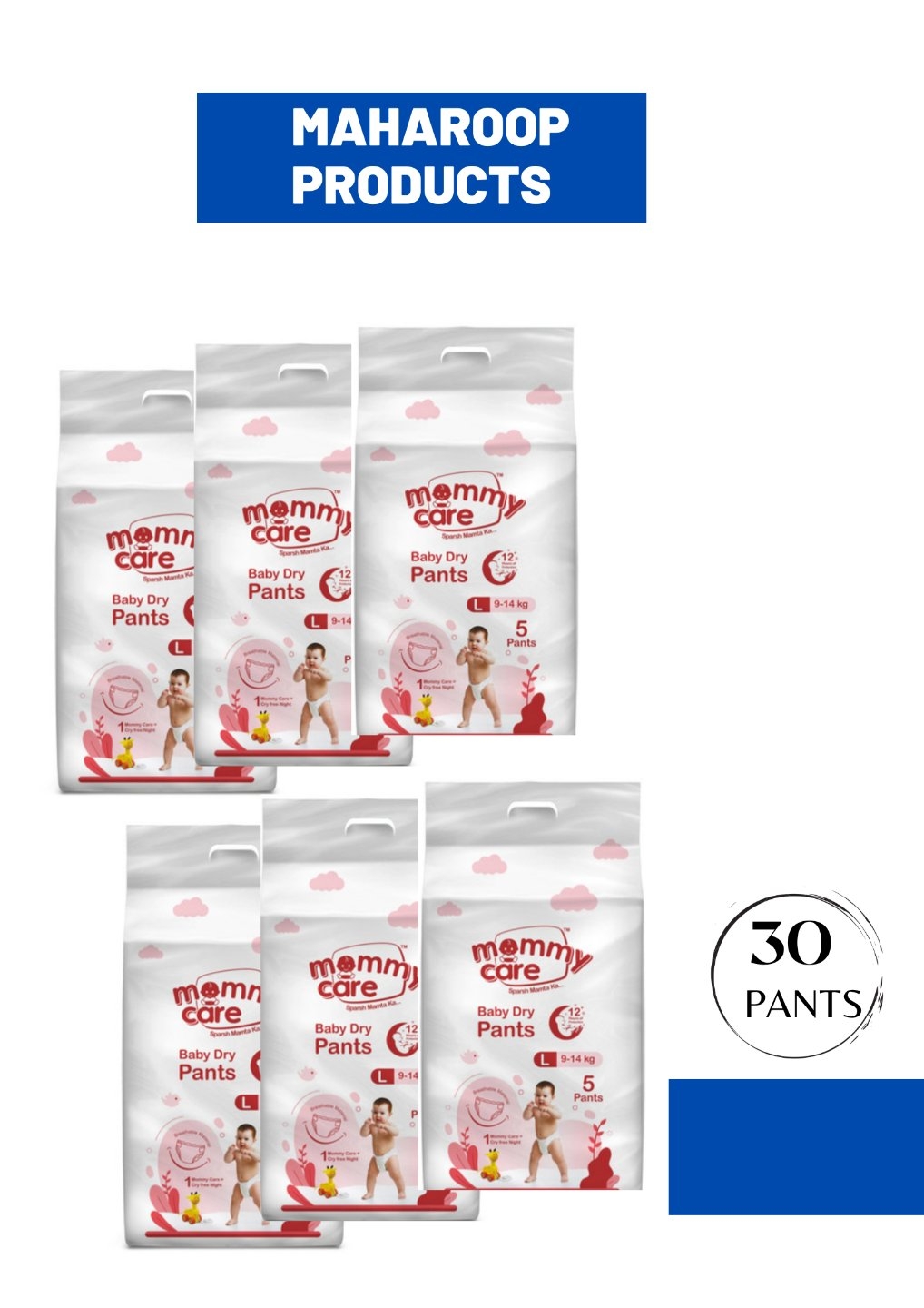 Buy Snuggy Baby Diaper Pants Large 30's Online - Lulu Hypermarket India