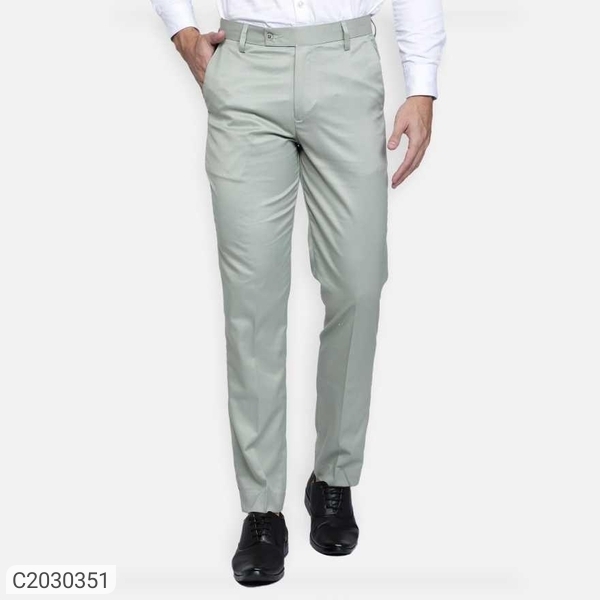 Buy Mens Cotton blend Viscose Lycra Formal Trousers  Tapered Fit Full  Length Soft and Comfortable with Pockets and Zip Fly  Ideal for Office  and Everyday Wear Grey at Amazonin