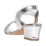 Silver Heel Chain work Kids sandals- 8 Pair set - Silver