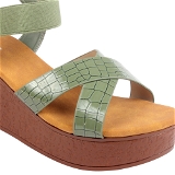 Green Platform Sandal with ultra soft padding 6 Pair set - Green