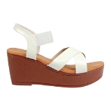 White Platform Sandal with ultra soft padding -6 Pair set - White