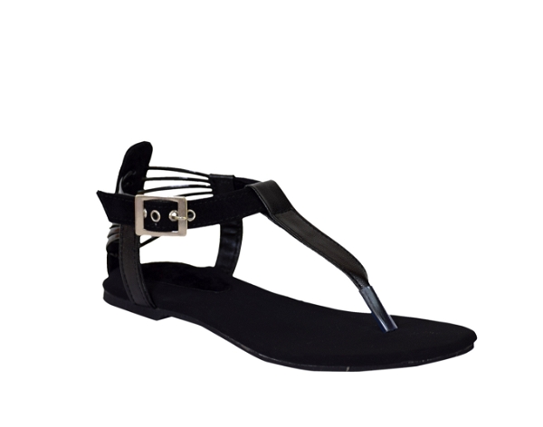 Flat Sandals -6 Pair Set - Black
