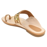 Women Flat Tan  Kolhapuri slipper - 6 Pair set - Beige tan