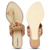 Matka Heel Pink Kolhapuri style Slipper - 6 pair set - Sea Pink