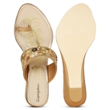 Matka Heel Tan Kolhapuri style Slipper - 6 pair set - Tan