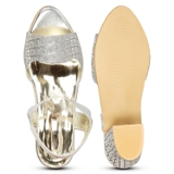 Silver  Heel fancy Kids sandals- 8 Pair set - Silver