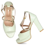 Sea Green High Heel sandals for women - 6 Pair set - Sea Green