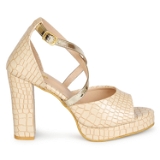 Cream High Heel sandals for women - 6 Pair set - Cream