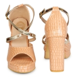 Peach High Heel sandals for women - 6 Pair set - Peach