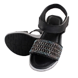 Black  Kids sandal with siroski  8 Pair set - Black