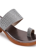 Grey Fancy Angutha slipper - 6 Pair set - Grey