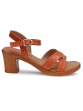 Tan 2 inch heel Sandals for women - 6 pair set - Tan