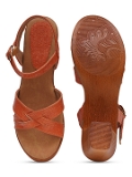 Tan 2 inch heel Sandals for women - 6 pair set - Tan