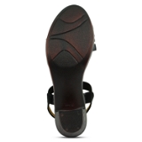 Black casual 1.5 inch heel sandal 6Pair set  - Black