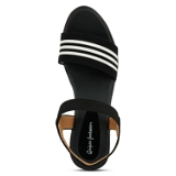 Black casual 1.5 inch heel sandal 6Pair set  - Black