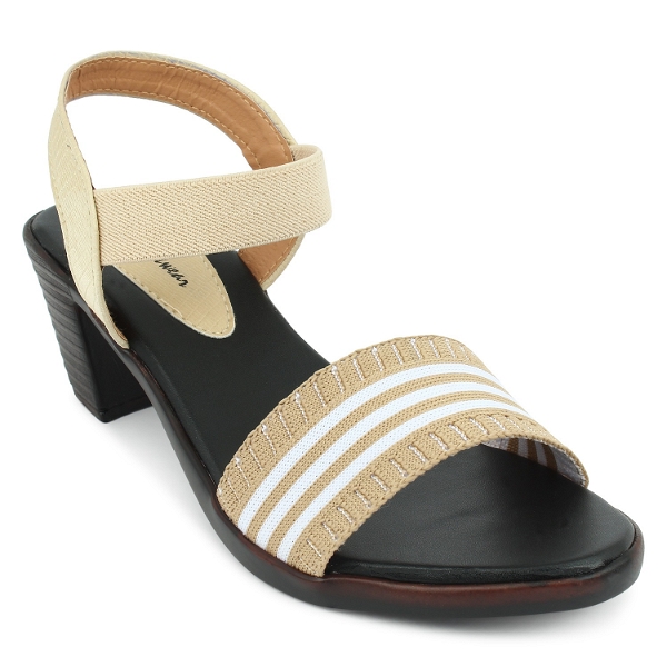 Cream casual 1.5 inch heel sandal 6Pair set  - Cream