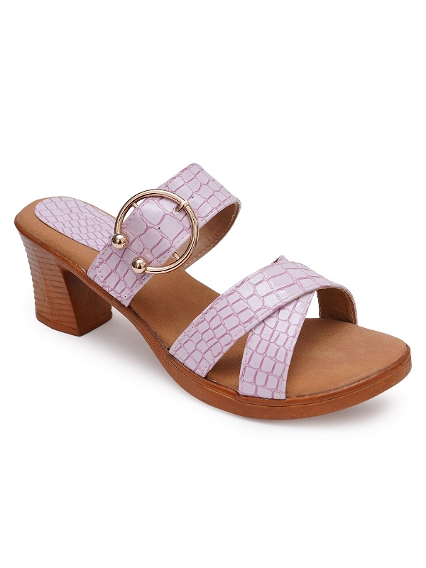 Purple 2 inch heel Slippers for women - 6 pair set - Purple