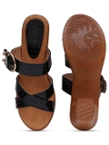 Black 2 inch heel Slippers for women - 6 pair set - Black