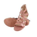 Peach patent Kids Gladiator sandal for girls 8 Pair set - Peach