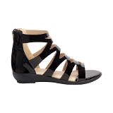 Black Patent Kids Gladiator sandal for girls 8 Pair set - Black