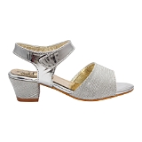 Silver Heel Kids sandals- 8 Pair set - Silver