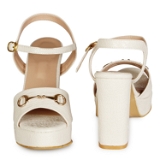 Cream High Heel sandals for women - 6 Pair set - Cream