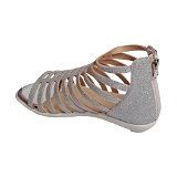 Silver Kids Gladiator sandal for girls 8 Pair set - Silver