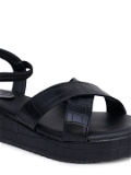 Black Short Platform gola Sandal 6 pair set - Black