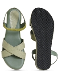 Olive Short Platform gola Sandal 6 pair set - Green