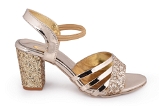 Golden 2 inch heel  fancy party wear sandal 6 Pair set - Golden