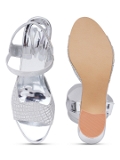 Silver partywear Bridal heels 6 pair set - Silver