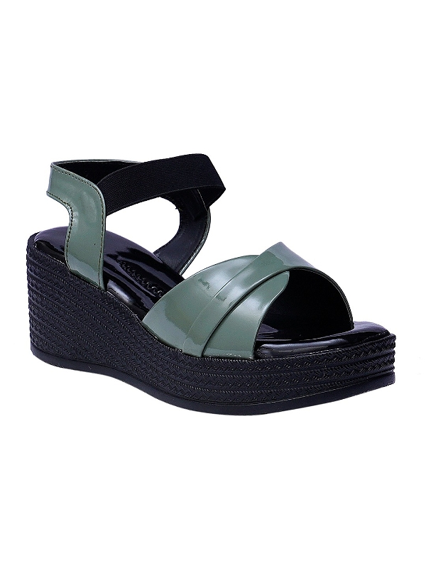 Olive green Platform Heel sandal 6 Pair set - Mhendi green