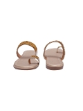 Golden flat womne casual slipper- 6 Pair set - Golden