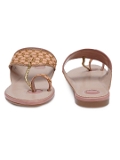 Women Flat Peach Kolhapuri slipper - 6 Pair set - Peach