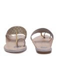 Women Flat Grey Kolhapuri slipper - 6 Pair set - Grey