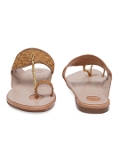 Women Flat Tan  Kolhapuri slipper - 6 Pair set - Taan beige
