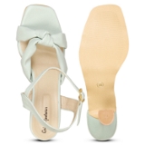 Women Classy Green  Heel sandals- 6 Pair set. - Sea green