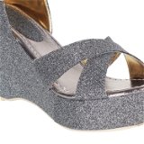 Grey Fancy Platform wedges gola sandal - 6 Pair set - Dove Gray