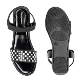 Flat sandal 6 pair set - Black