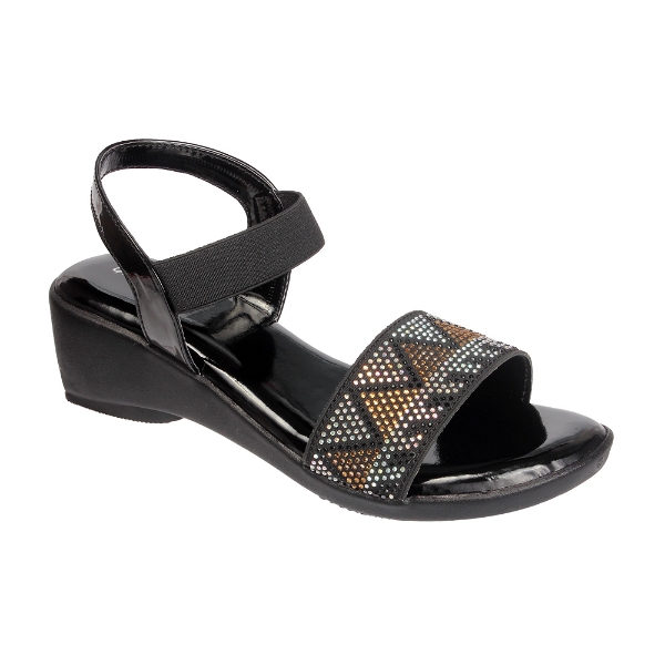 Flat sandal 6 pair set  - Black