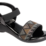 Flat sandal 6 pair set (₹234/ Pair) - Black