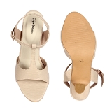 Women Classy Beige Heel sandals- 6 Pair set. - Cream
