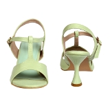 Women Classy Green  Heel sandals- 6 Pair set. - Sea Green