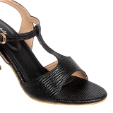 Women Classy Black Heel sandals- 6 Pair set. - Black