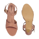 Women Classy Peach Heel sandals- 6 Pair set. - Peach