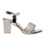 Heel Sandal 6 Pair Set - Silver
