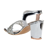 Heel Sandal 6 Pair Set - Silver
